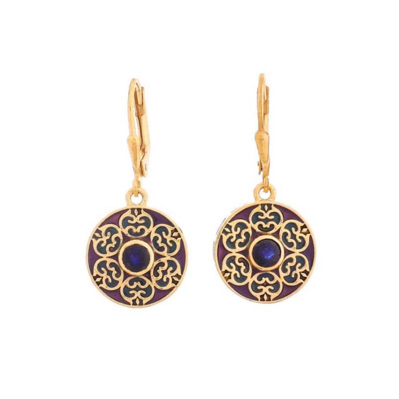 Blauer Saphir Gold Vermeil Über Sterling Silber Emaillierte Ohrring von JewelsOfRoyals