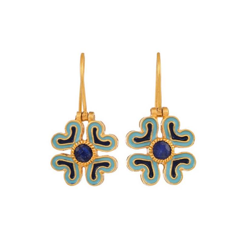 Blauer Saphir Gold Vermeil Über Sterling Silber Emaillierte Ohrring von JewelsOfRoyals