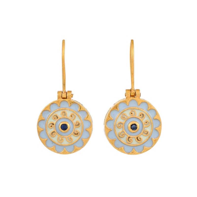 Blauer Saphir Gold Vermeil Über Sterling Silber Emaillierte Ohrring von JewelsOfRoyals