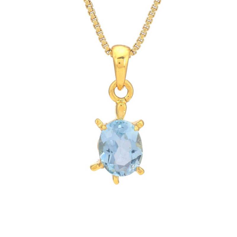 Blautopas Gold Vermeil Über Sterling Silber Anhänger von JewelsOfRoyals