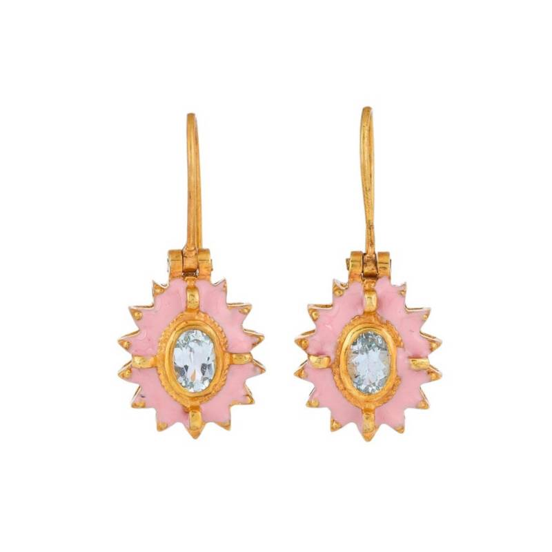 Blautopas Gold Vermeil Über Sterling Silber Emaillierte Ohrring von JewelsOfRoyals