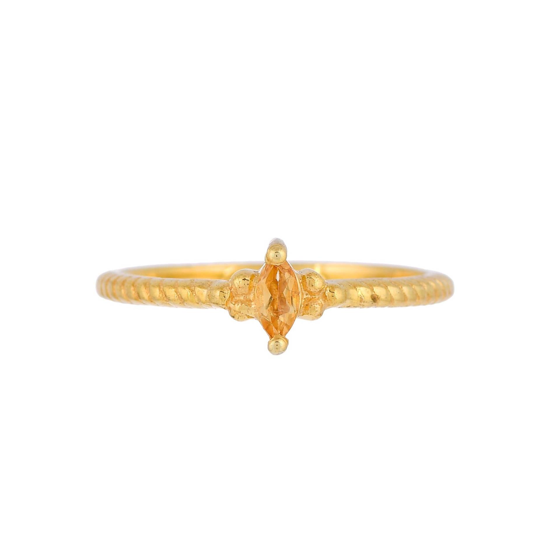 Citrin 14K Gold Vermeil Über Sterling Silber Ring von JewelsOfRoyals