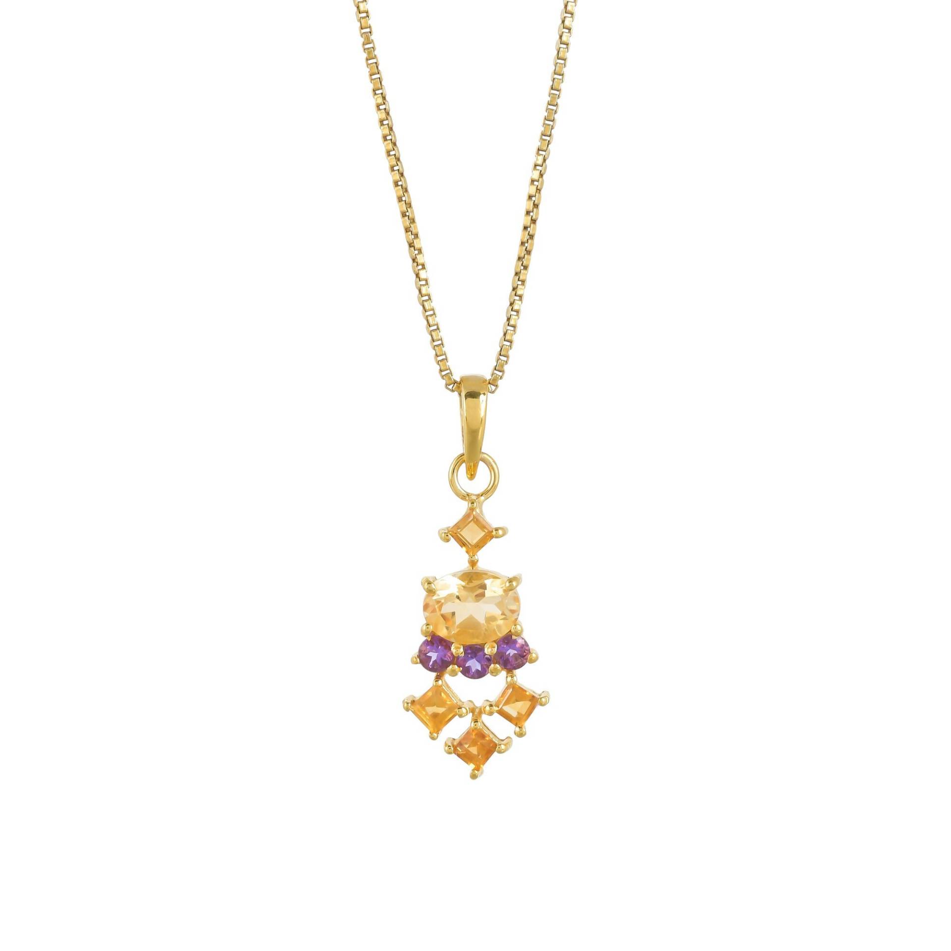 Citrin & Amethyst 14K Gold Vermeil Über Sterling Silber Anhänger von JewelsOfRoyals