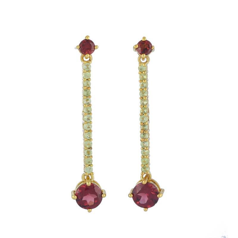 Granat & Peridot Gold Vermeil Über Sterling Silber Ohrring von JewelsOfRoyals