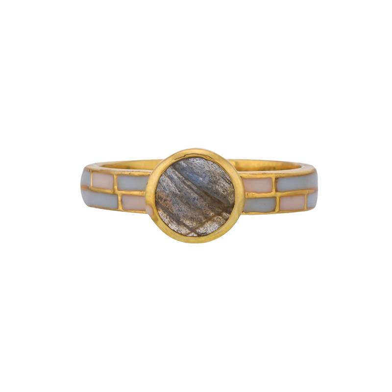 Labradorit Gold Vermeil Über Sterling Silber Emaillierte Ring von JewelsOfRoyals