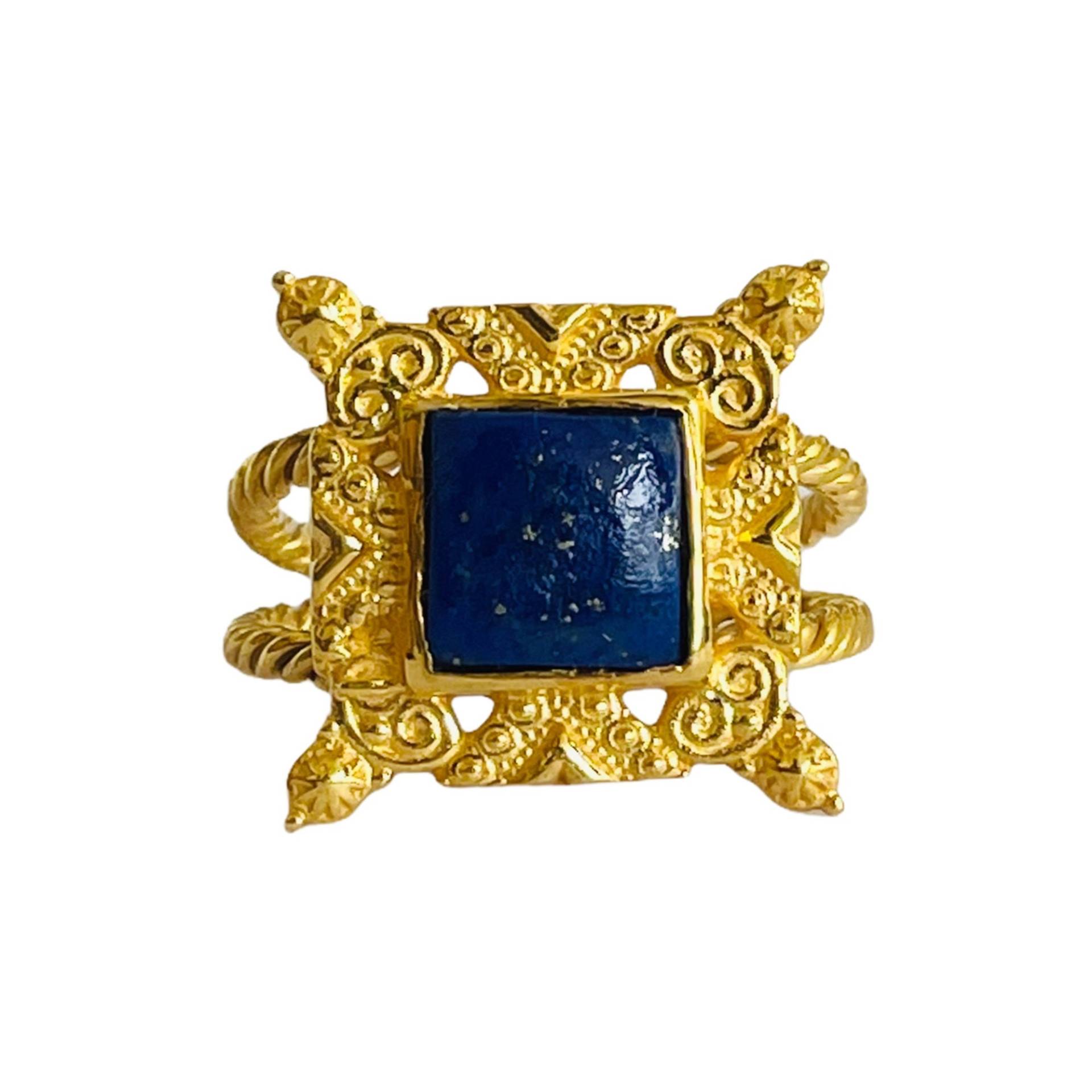 Lapis Lazuli 14K Gold Vermeil Over Sterling Silber Ring von JewelsOfRoyals