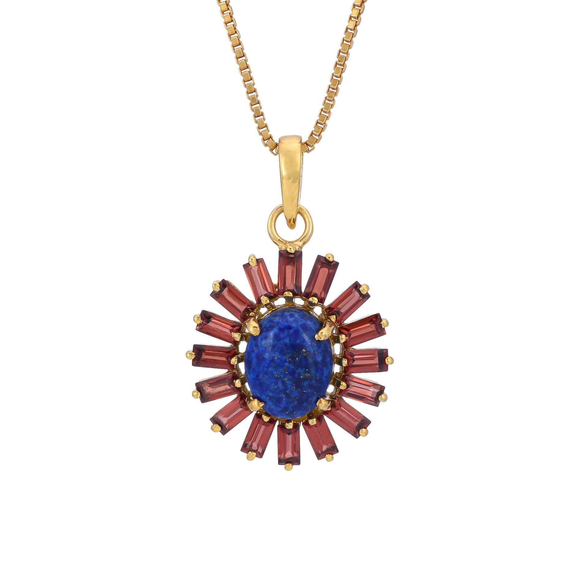 Lapis Lazuli & Granat 14K Gold Vermeil Über Sterling Silber Anhänger von JewelsOfRoyals