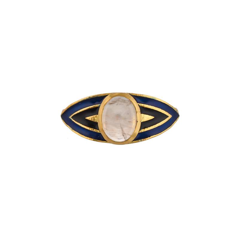 Mondstein Gold Vermeil Sterling Silber Emaillierte Ring von JewelsOfRoyals