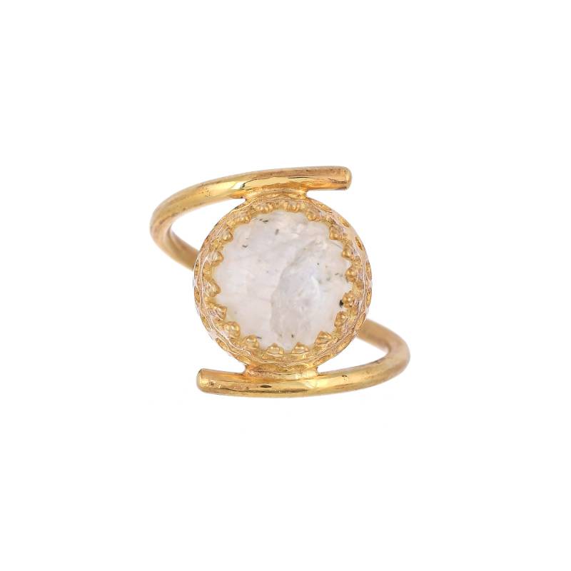 Mondstein Gold Vermeil Sterling Silber Ring von JewelsOfRoyals