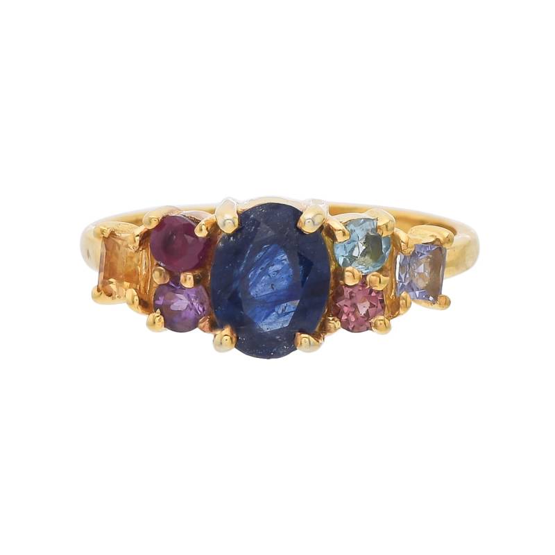 Multi Edelstein Ring Gold Vermeil Sterling Silber, Saphir, Rubin, Amethyst von JewelsOfRoyals
