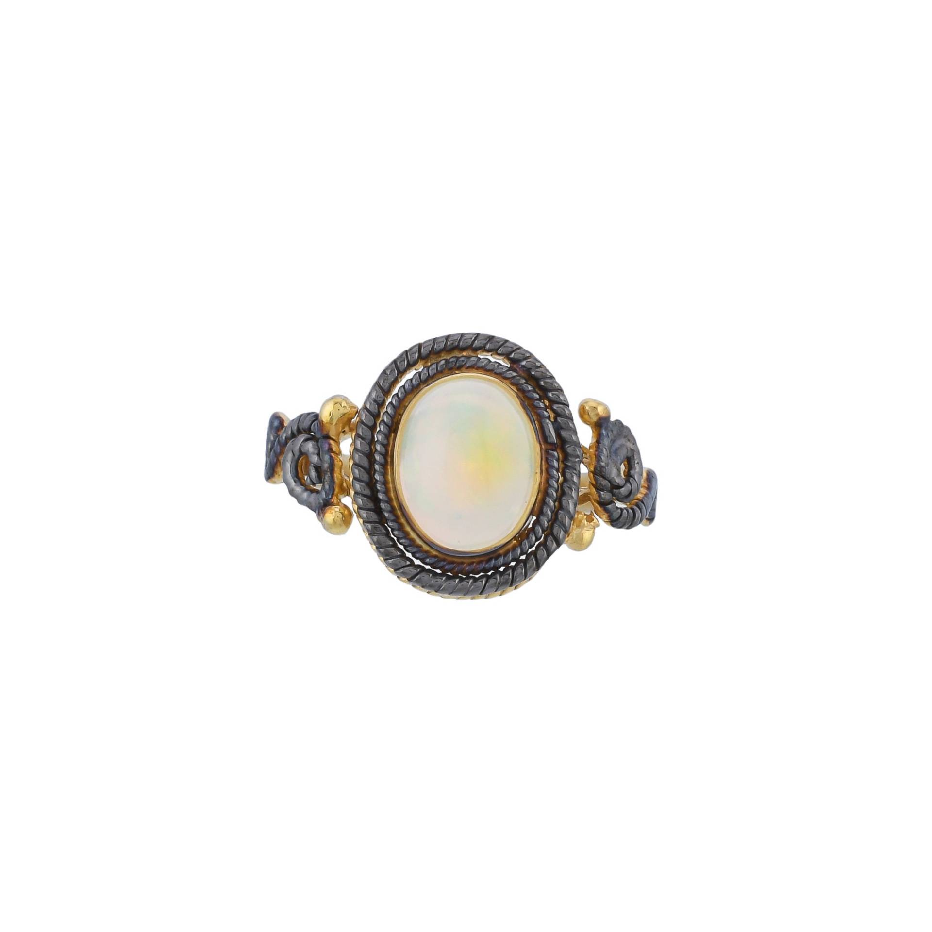 Opal Oxidierter 925 Sterling Silber Ring von JewelsOfRoyals