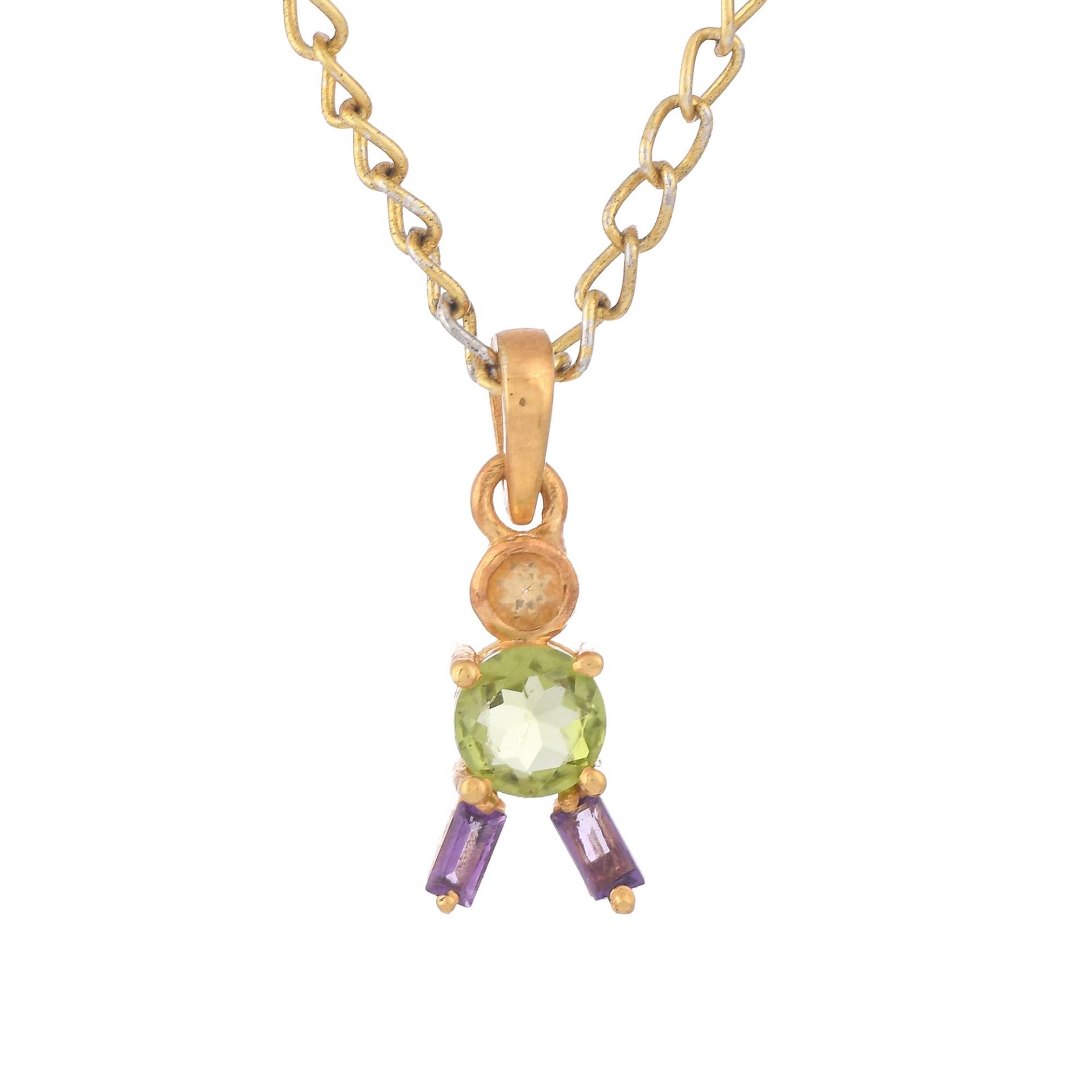 Peridot, Citrine & Amethyst 14K Gold Vermeil Über Sterling Silber Anhänger von JewelsOfRoyals