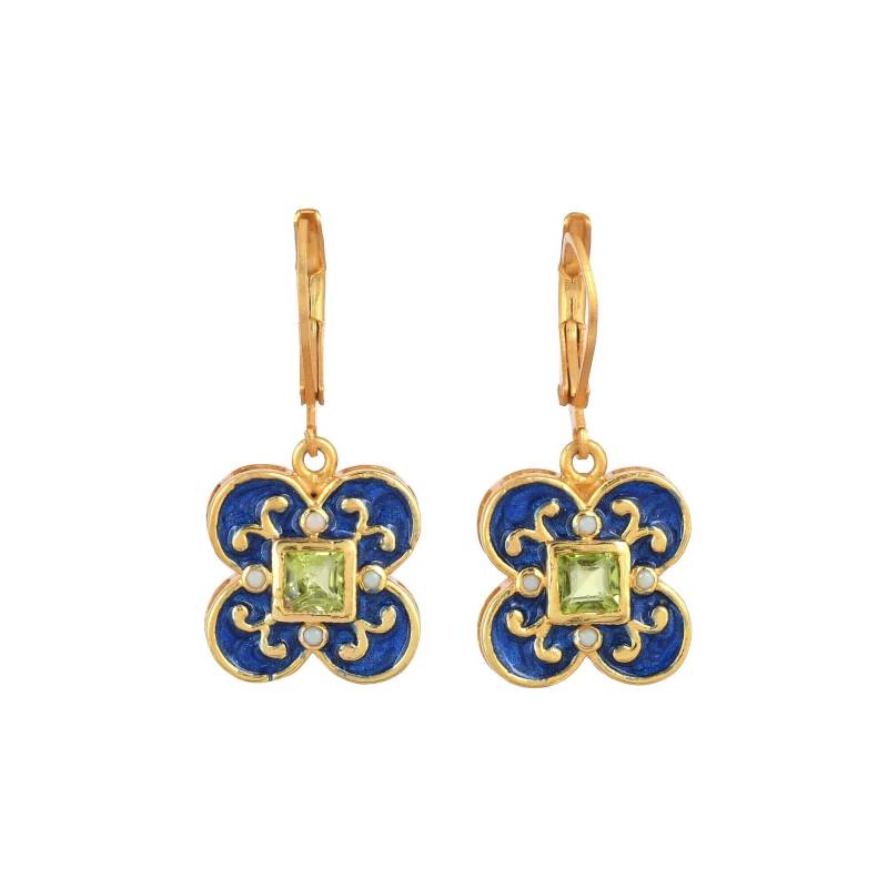 Peridot Gold Über Messing Emaillierte Ohrring von JewelsOfRoyals
