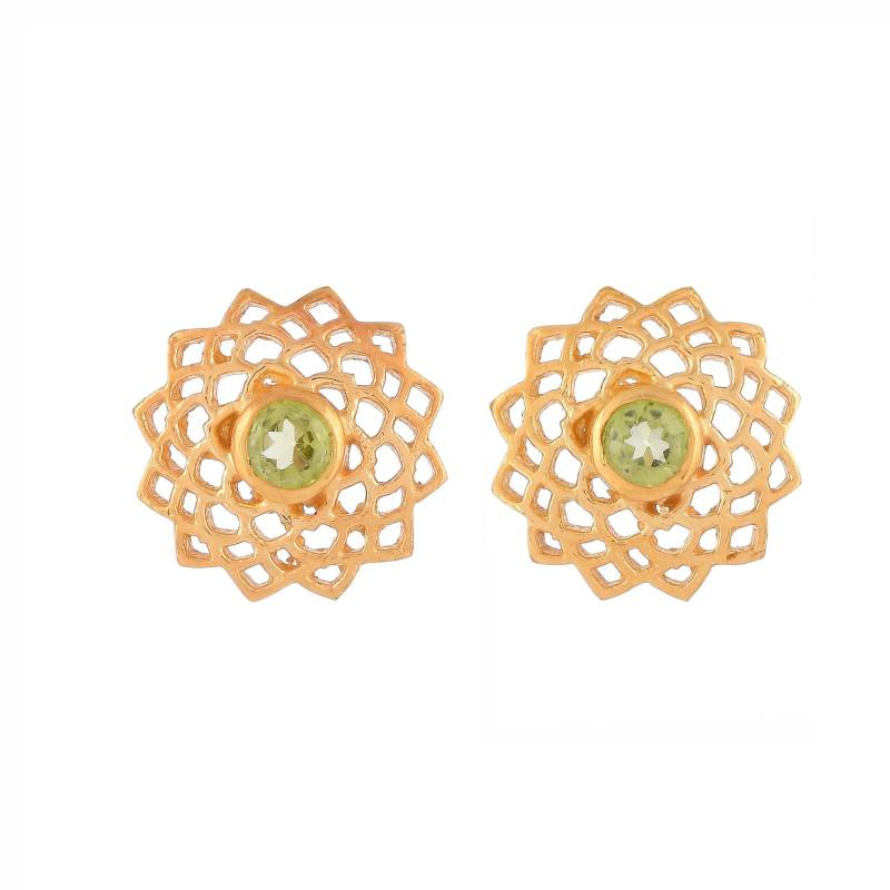 Peridot Gold Vermeil Über Sterling Silber Ohrstecker von JewelsOfRoyals