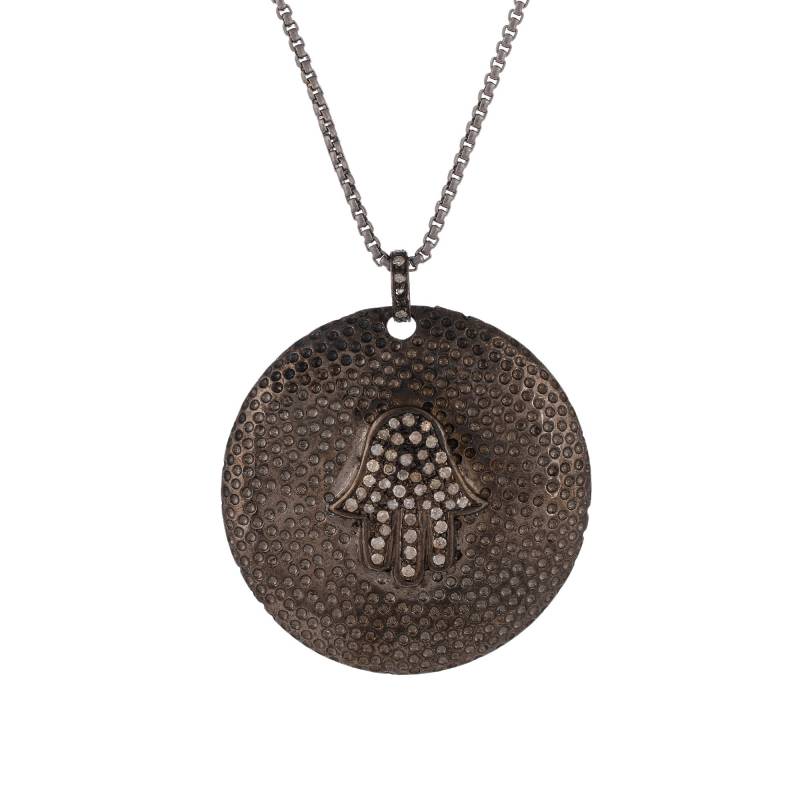 Rosenschliff Diamant 925 Sterling Silber Hand Anhänger von JewelsOfRoyals