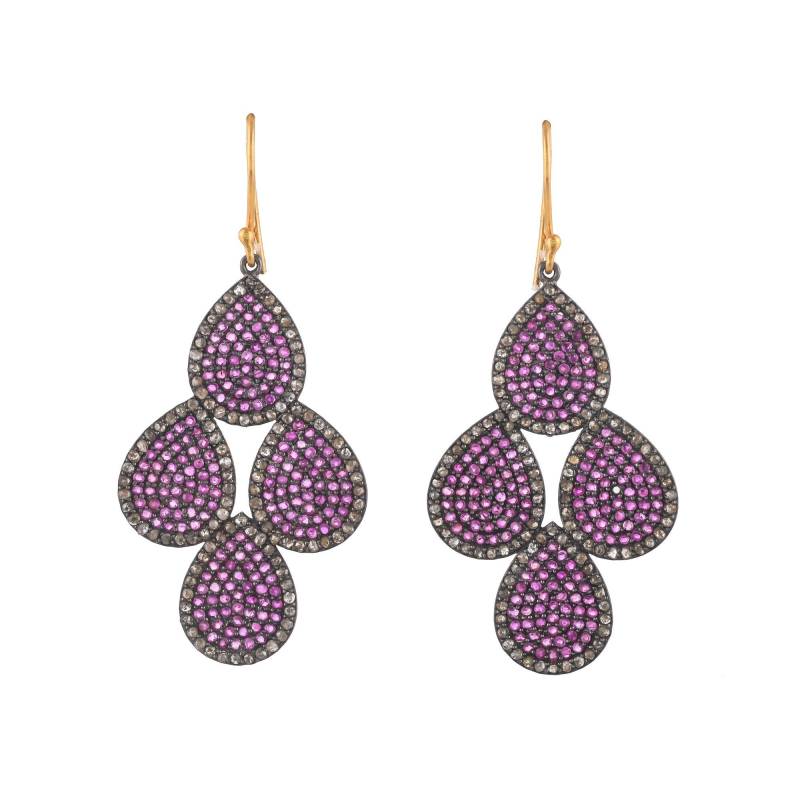 Rubin & Diamant Oxidiertes Sterlingsilber Ohrring von JewelsOfRoyals