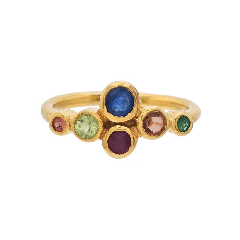 Saphir, Rubin, Smaragd, Peridot & Granat 14K Gold Vermeil Über Sterling Silber Ring von JewelsOfRoyals