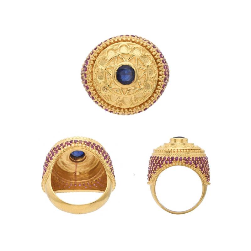 Saphir & Rubin Gold Vermeil Sterling Silber Ring von JewelsOfRoyals