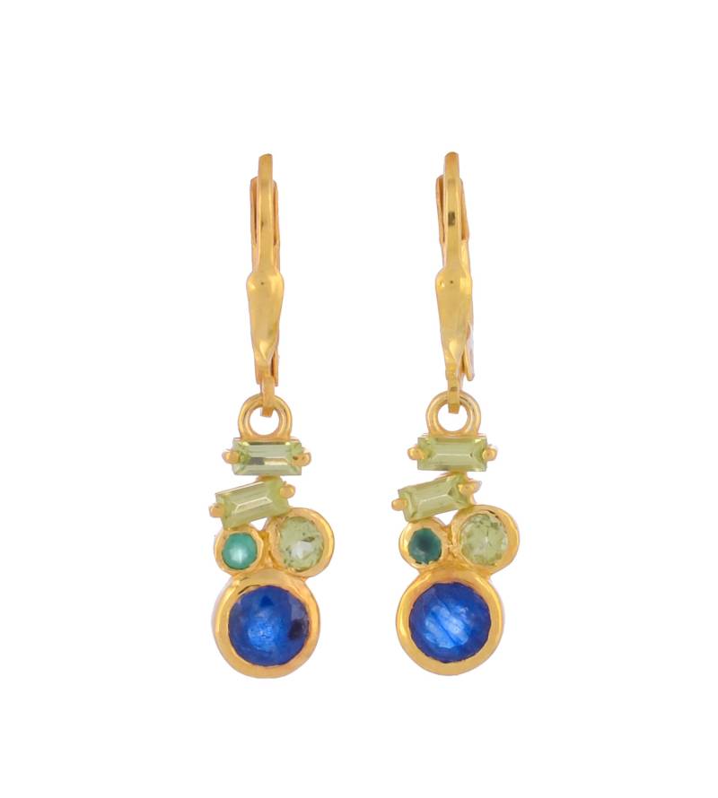 Sapphire, Smaragd & Peridot Gold Vermeil Über Sterling Silber Ohrring von JewelsOfRoyals