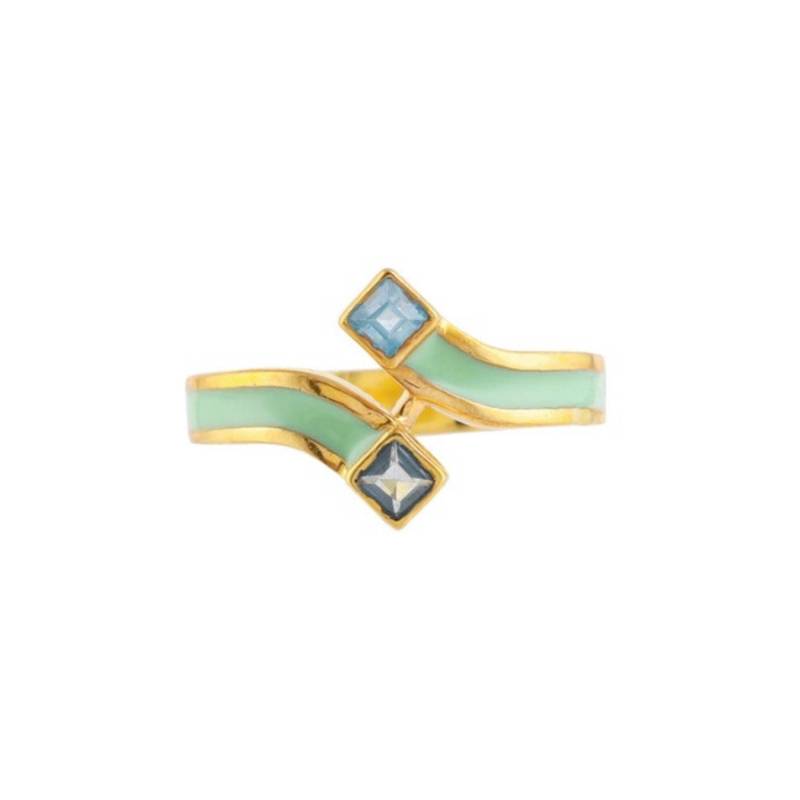 Schweizer Blautopas Gold Vermeil Über Sterling Silber Emaille Ring von JewelsOfRoyals