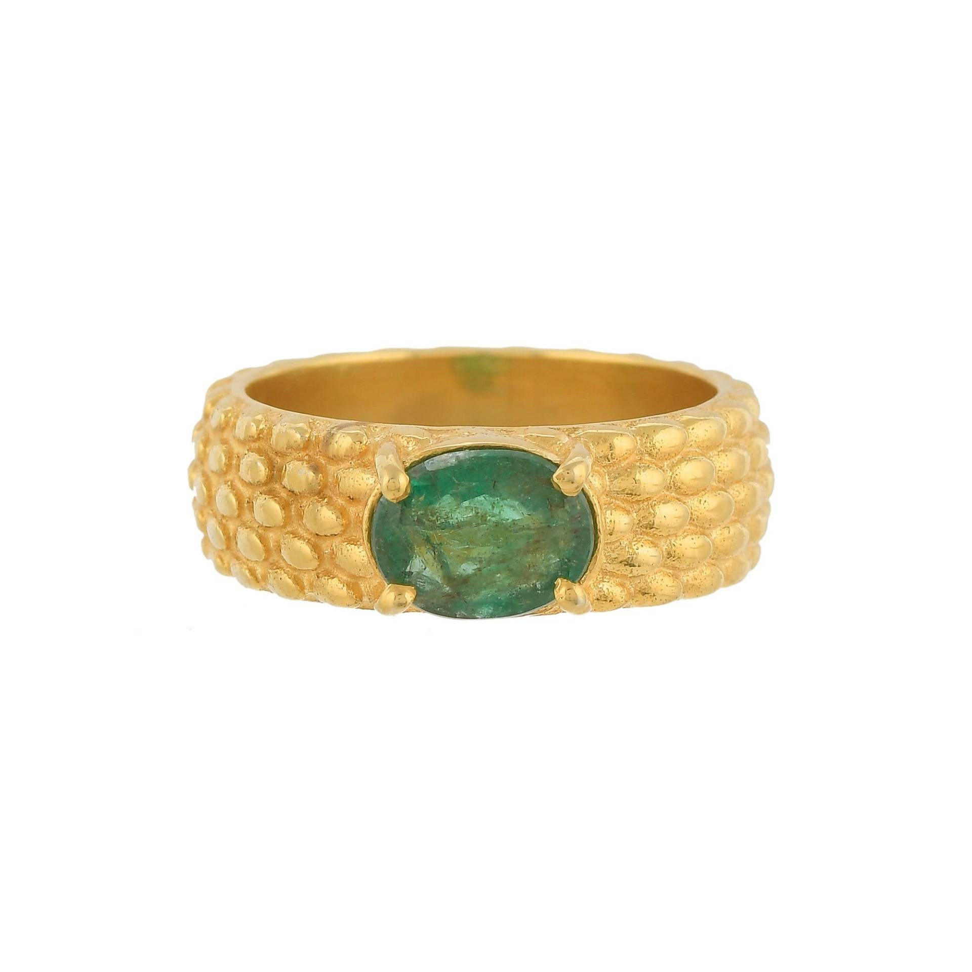 Smaragd Gold Vermeil Über Sterling Silber Ring von JewelsOfRoyals