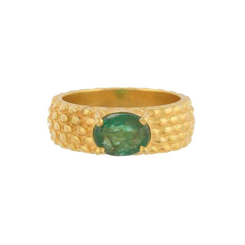 Smaragd Gold Vermeil Über Sterling Silber Ring von JewelsOfRoyals