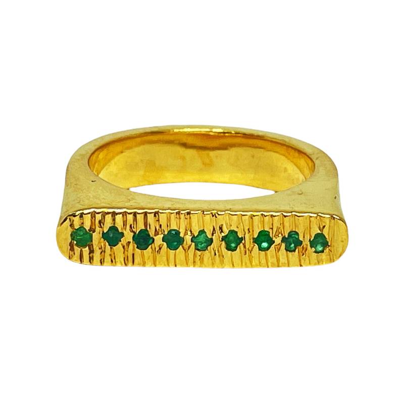Smaragd Gold Vermeil Über Sterling Silber Ring von JewelsOfRoyals
