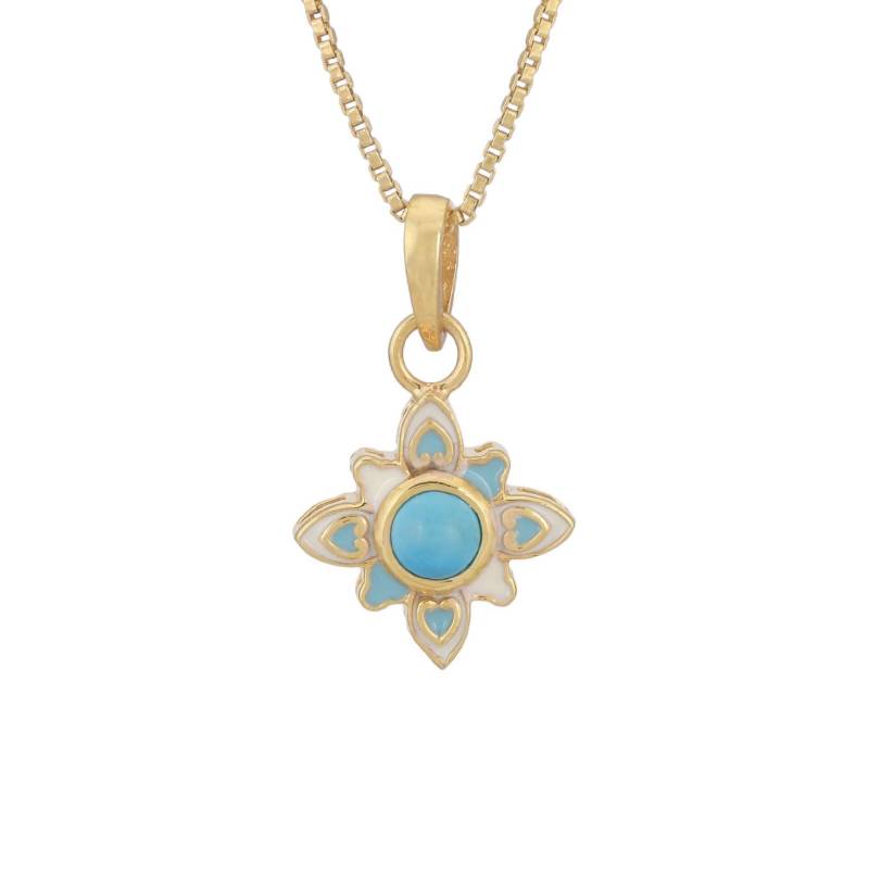 Türkis Gold Vermeil Über Sterling Silber Emaille Anhänger von JewelsOfRoyals