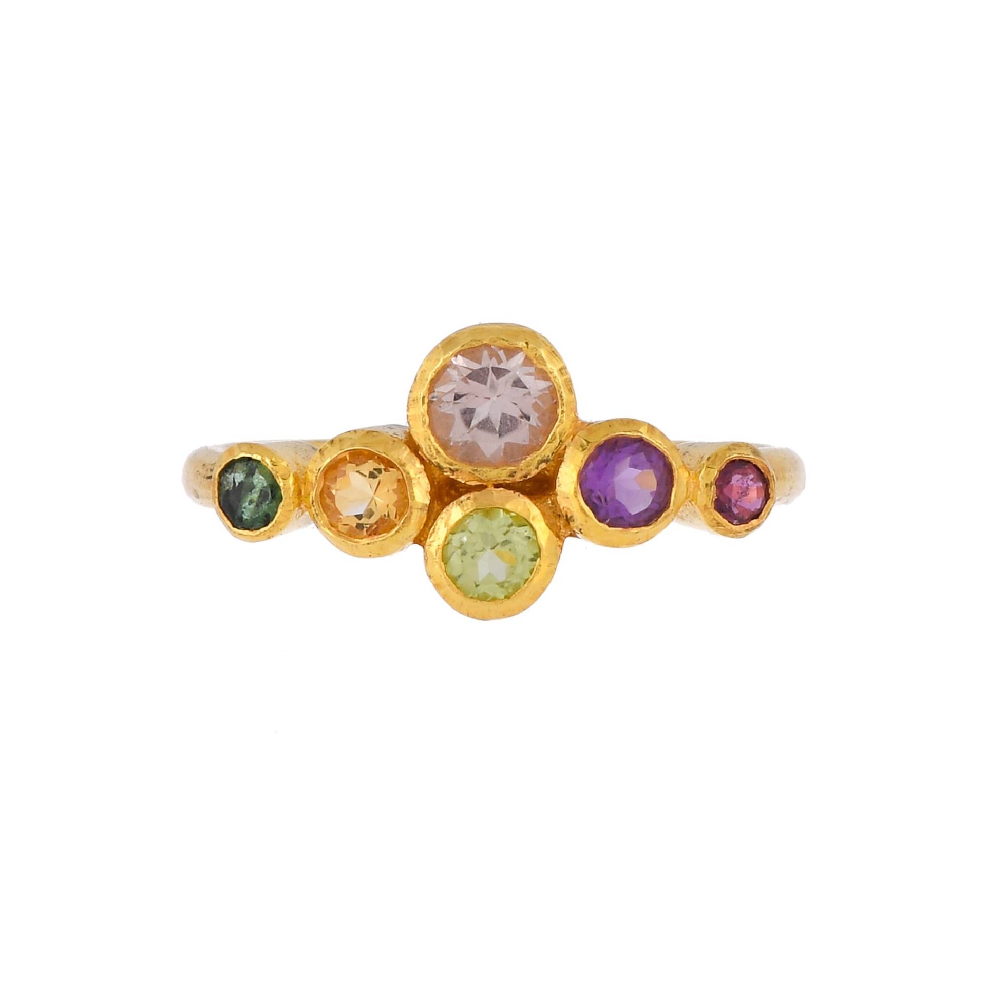 Turmalin, Peridot, Citrin & Amethyst 14K Gold Vermeil Over Sterling Silber Ring von JewelsOfRoyals