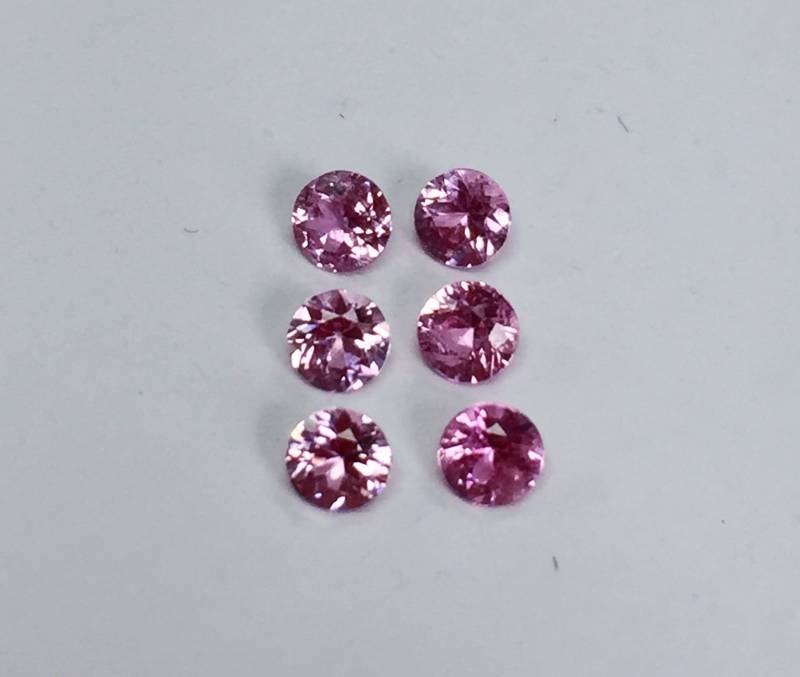 Rosa Saphir Runde Form Paar 3mm von JewelsOn47th