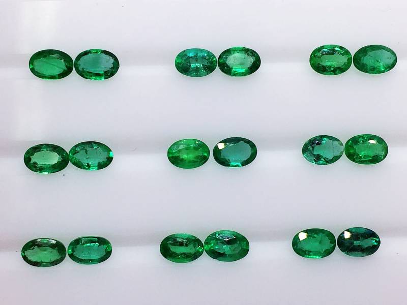 Sambia Smaragd Paar 6x4mm Schöne Glanz Große Brillanz Ausgezeichnete Farbe Sambia Smaragd Paar 6x4mm Schöne Glanz Große Brillanz Ausgezeichnete Farbe von JewelsOn47th