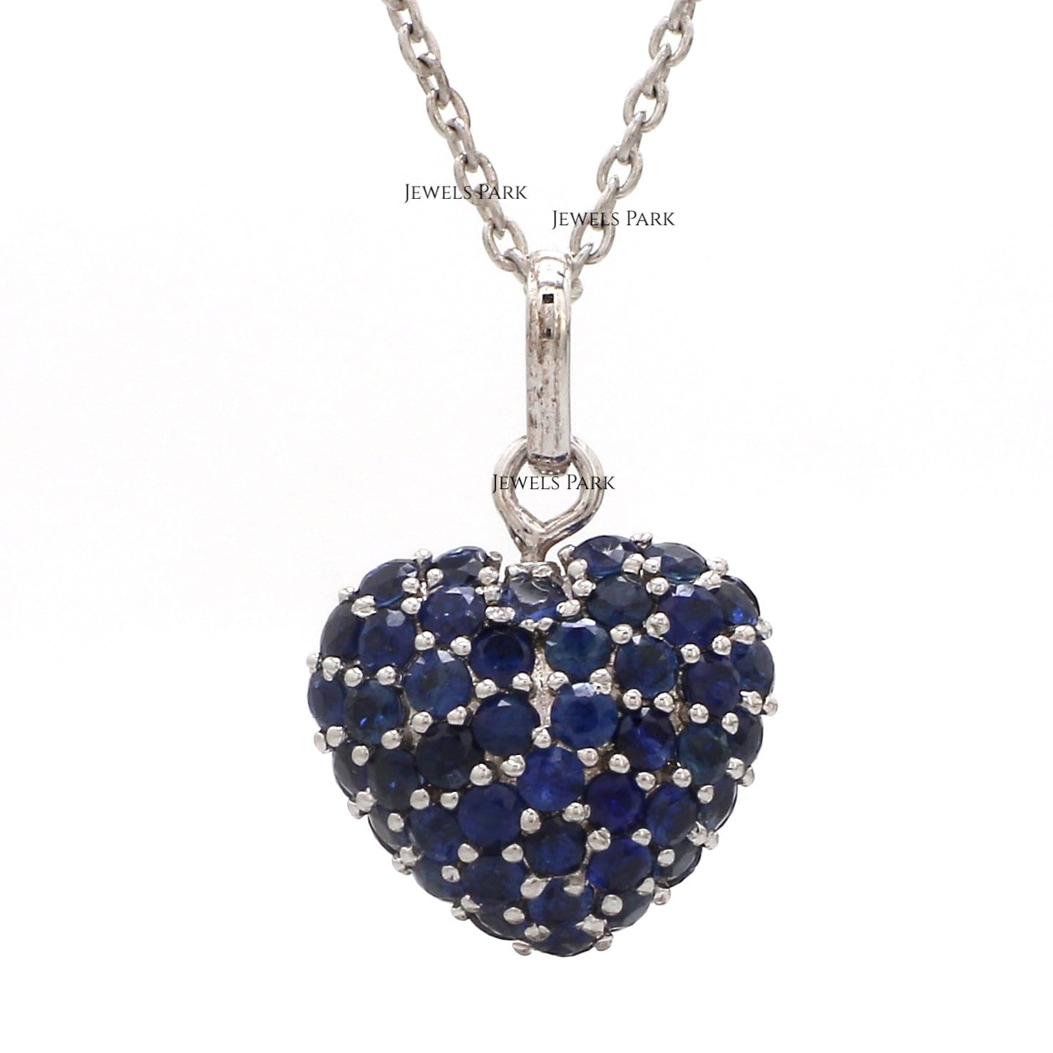 Blaue Saphir Herz Anhänger Kette 14K Gold | Natürlicher Blauer Charm Vergoldet von JewelsPark