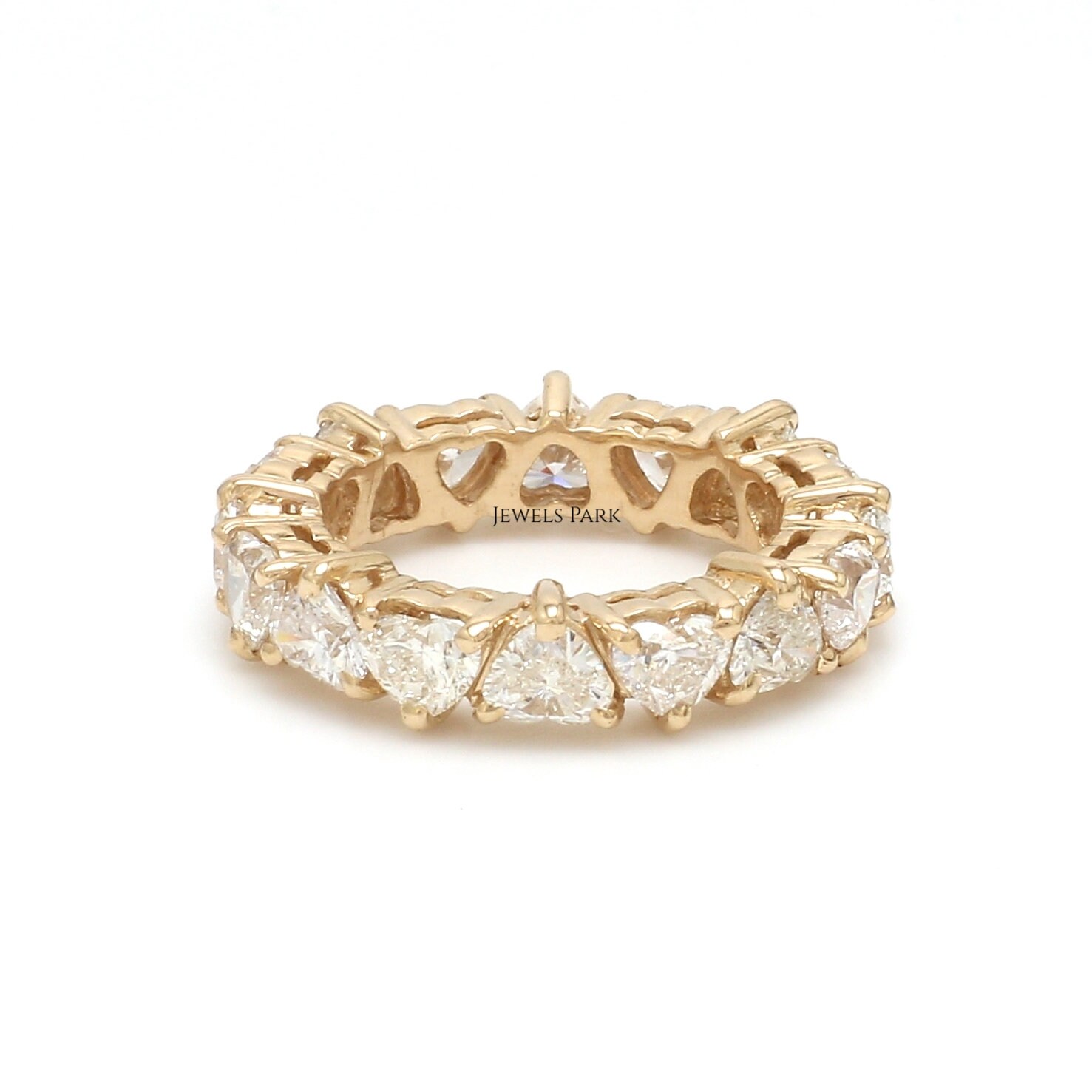 Echter Diamant Herzschliff Eternity Band Ring Gold | Natürlicher Herz Gold Ehering Herat von JewelsPark