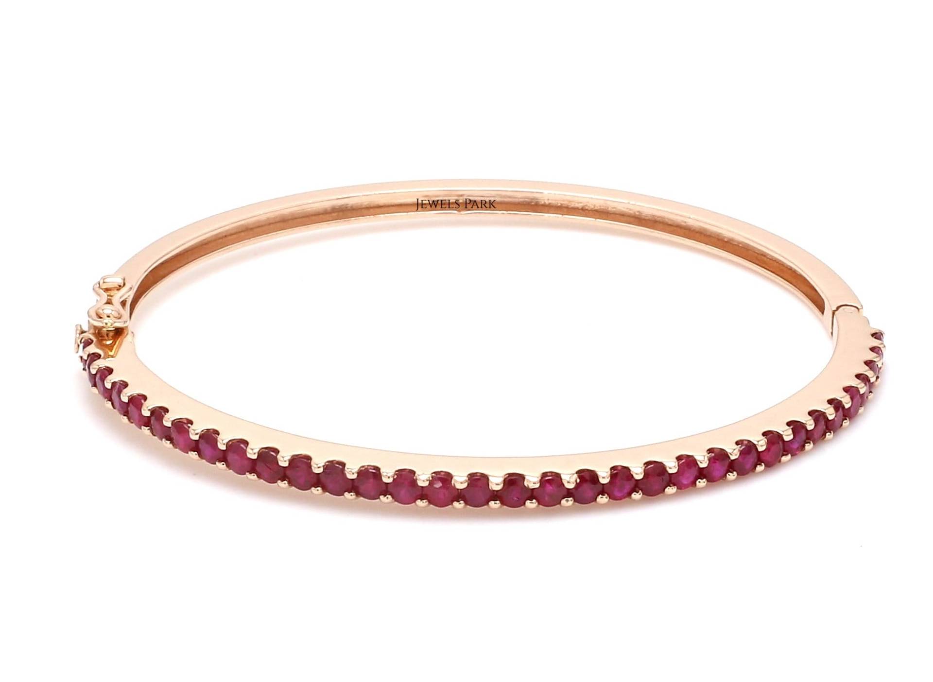 Echter Rubin Armreif Armband Gold | Natur Manschettenarmband Goldfarben Tennisarmband von JewelsPark