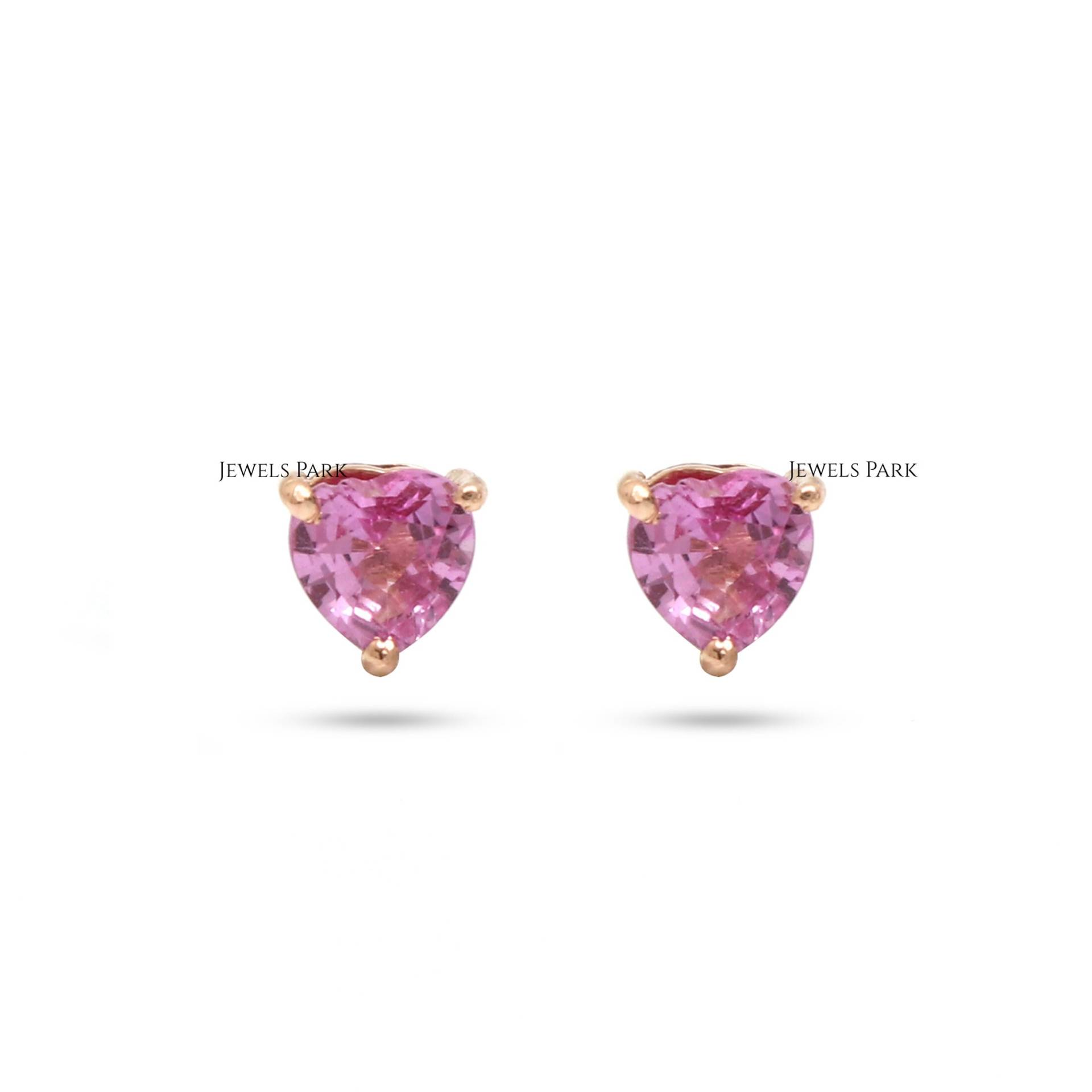 Rosa Saphir Herzform Ohrstecker 14K Gold | Natürliche 4mm Rosa Tops Ohrringe Pink Solitär Ohrring Im Heart Cut Rosa Saphir Herzform Ohrstecker 14K Gold | Natürliche 4mm Rosa Tops Ohrringe Pink Solitär Ohrring Im Heart Cut von JewelsPark