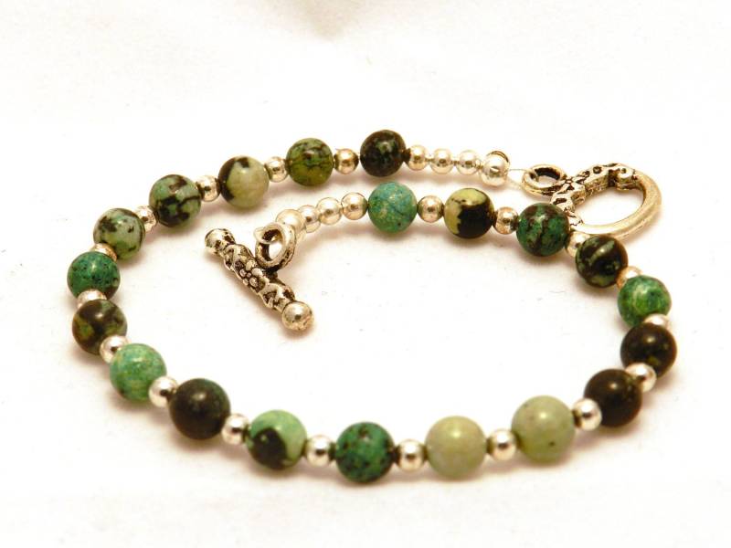 Grüner Jaspis Und Sterling Silber Armband Grüner Jaspis Und Sterling Silber Armband von JewelsYogaTurtle
