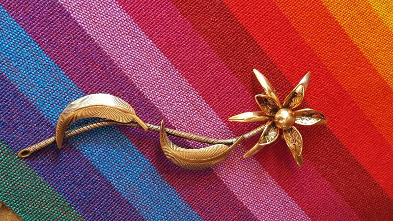 Vintage Daisy Blumen Brosche Extragroße 1960Er Jahre Blume Anstecknadel von JewelsandMetals