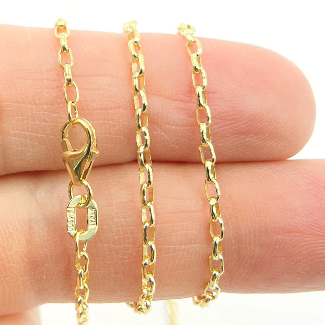 14K Solid Gold Kabel Halskette. Echt Kette 16, 18 & 20 Zoll. Massiv Schmuck, 14K Gelbgold 17Obl0T70 von Jewelsandchains