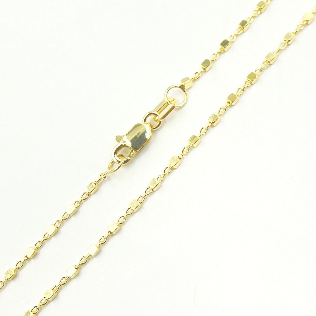 14K Solid Gold Kabelkette. Massive Würfel Halskette 40, 50 & cm Großhandels-Zierliche Goldhalsketten, Echte Goldkette. 0257601Sa von Jewelsandchains