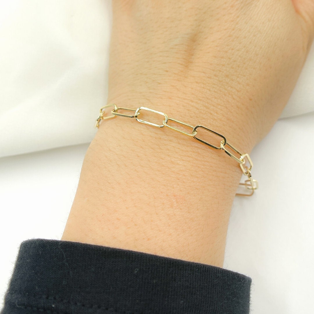 14K Solides Gold Armband. Oval Link 8x6mm Kettenarmband. Echtes Armband 19 cm Länge. Schichtung Solid Schmuck. 14K32 von Jewelsandchains