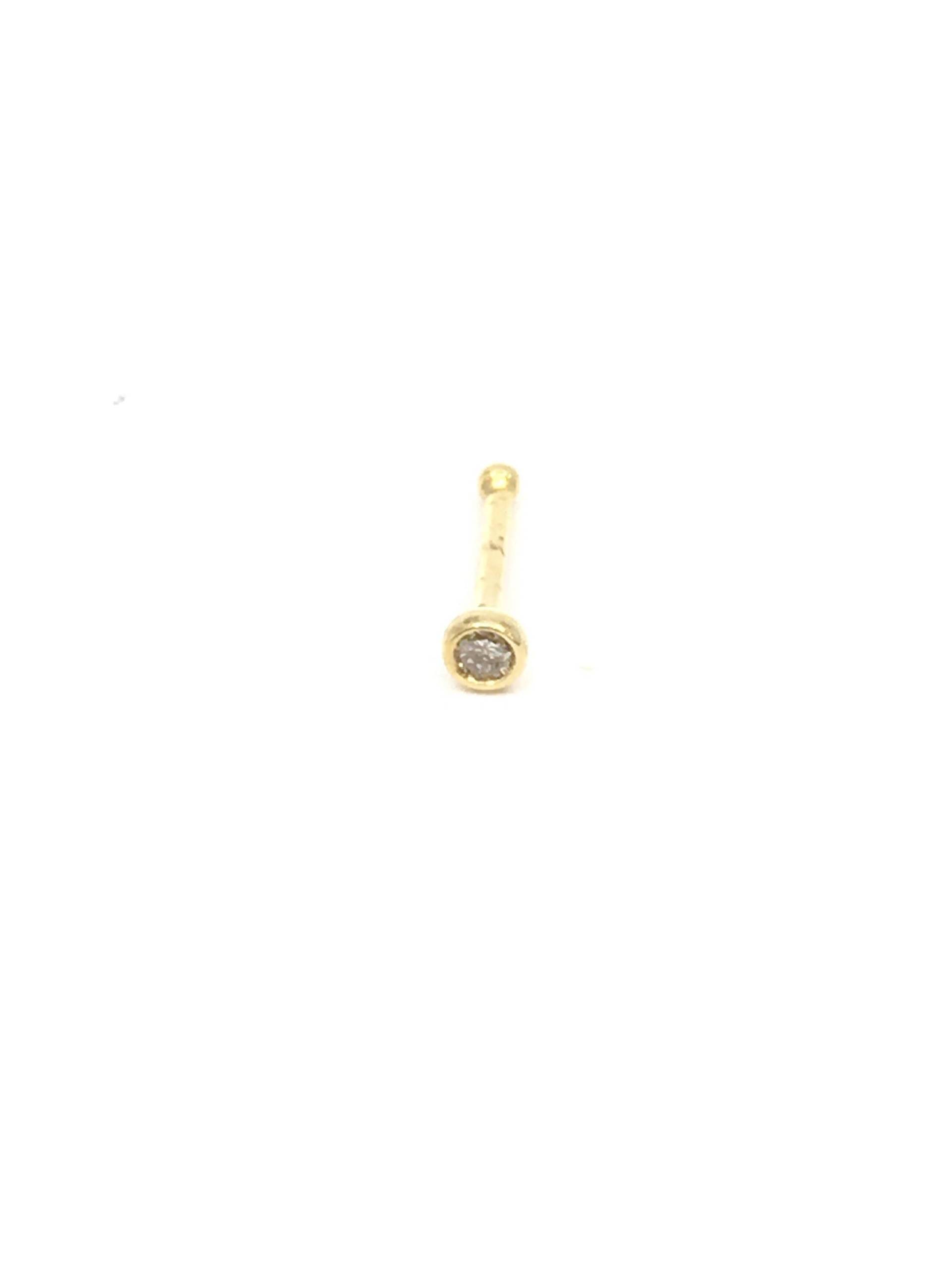 14K Gelbgold 0.03Cttw Diamant Bezel Set Nasenstecker von JewelsbyKSBDesigns