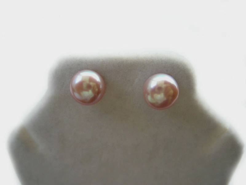 Echte Mauve Rosa Süßwasser Perle Ohrstecker 8-8, 5 Mm Echte Mauve Rosa Süßwasser Perle Ohrstecker 8-8, 5 Mm von JewelsbyKitty