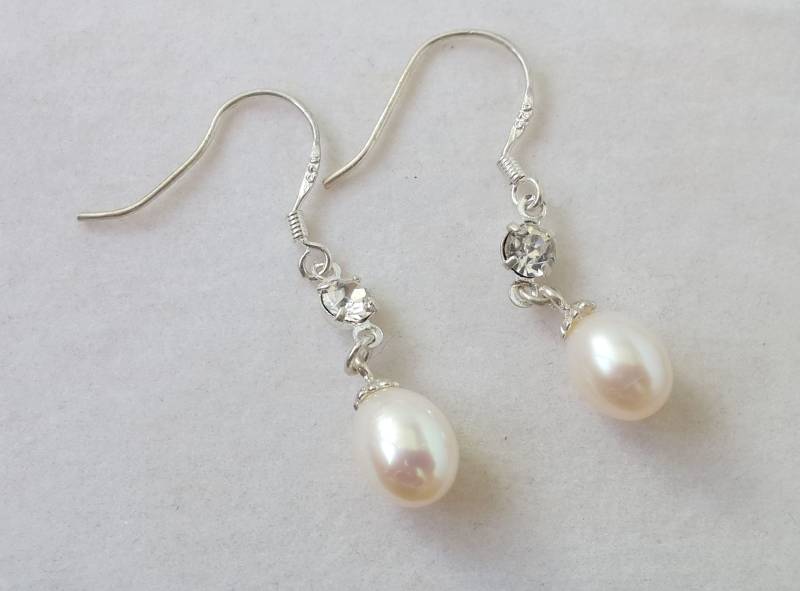 Süßwasser Perlen Ohrringe, Baumeln Teardrop Hochzeits-Geschenk von JewelsbyKitty