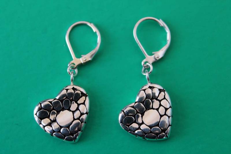 sterling Silber Brisuren Herz Ohrringe sterling Silber Brisuren Herz Ohrringe von JewelsbyKitty