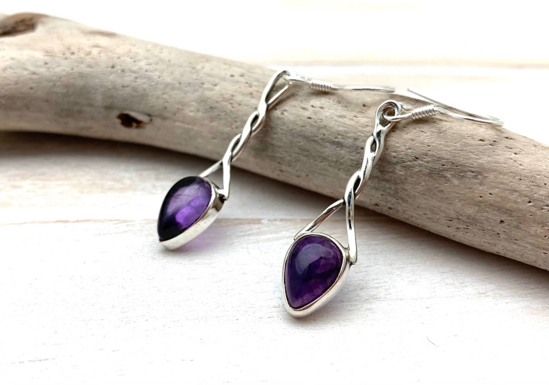 Amethyst Silberohrringe/Silber Seil Ohrringe Lange Februar Geburtsstein Sterling Amethyst Silberohrringe/Silber Seil Ohrringe Lange Februar Geburtsstein Sterling von JewelsbyMikiNamiki