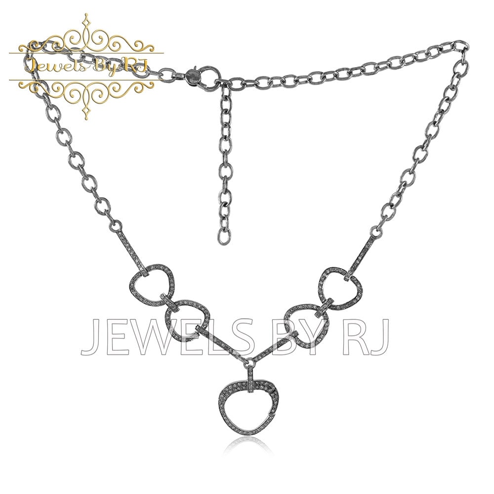 925 Silber Diamant Halskette, Pave Braune Schmuck, Lariat Y Halsketten, 18" Halskette von JewelsbyRJ