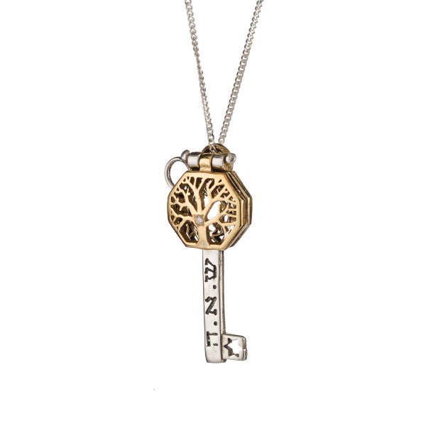 Kabbalah Schmuck - The Tree Of Life Silber 925 & 14K Gelb Gold Kabbalah Halskette -Fünf Metalle- Für Eine Gute Gesundheit Und Langlebigkeit Für von JewelsbyRaphael