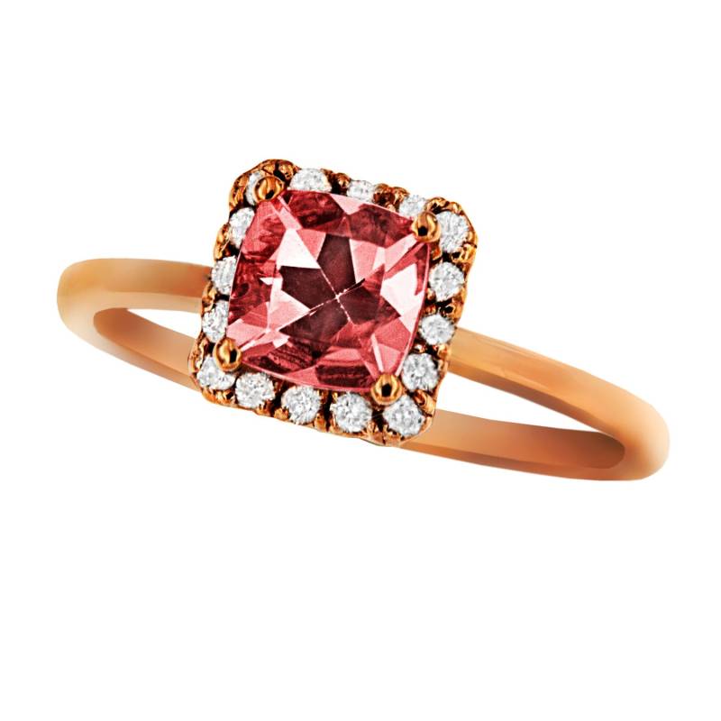 14K Solid Rose Gold Ring Mit Morganit Center Stone von Jewelsdot