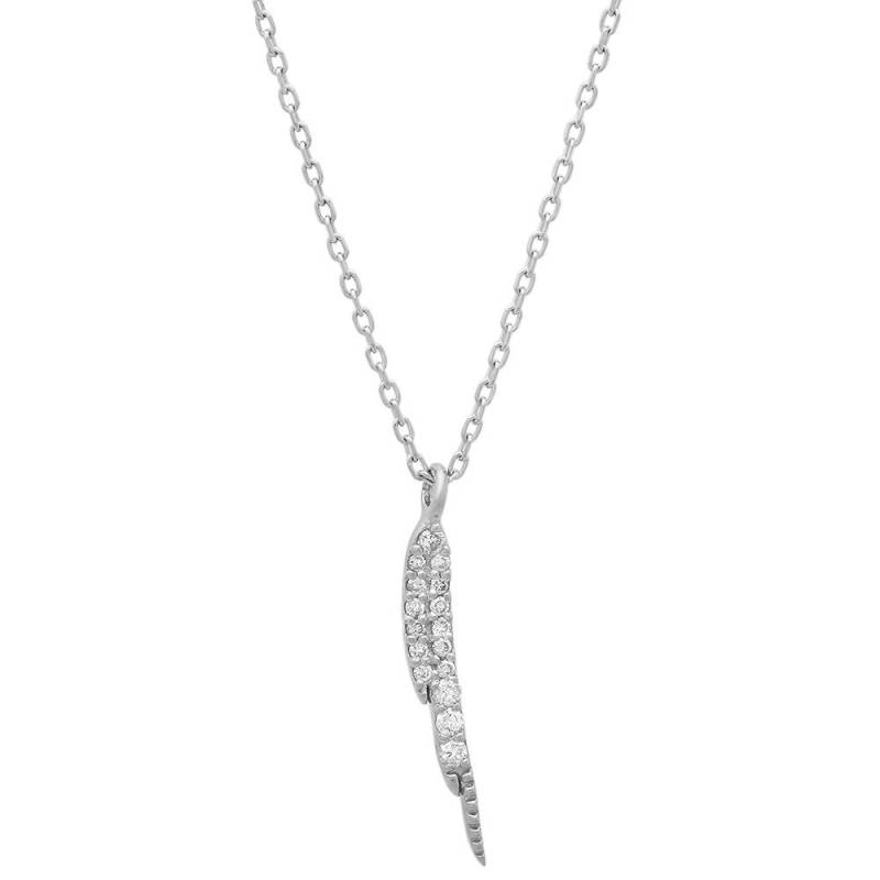 Diamant Feder Anhänger Mit Kette von Jewelsdot