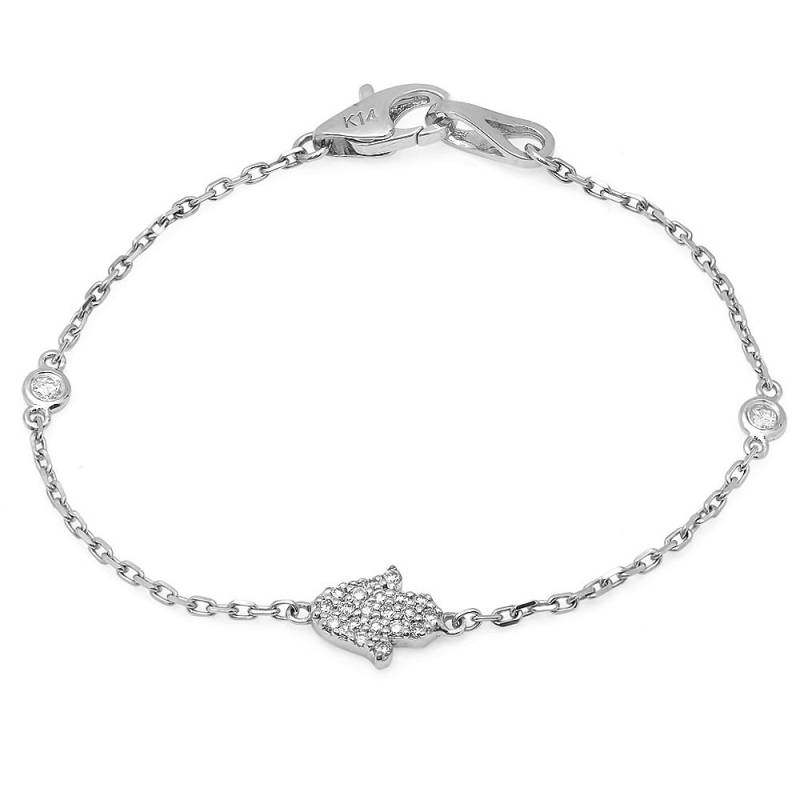 Diamant Hamsa Armband in Weiß, Gelb Oder Roségold von Jewelsdot